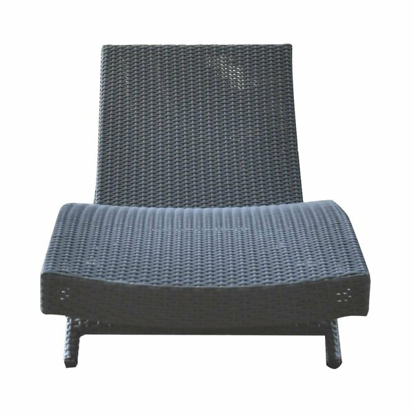 Armen Living 46 x 18 x 22 in. Cabana Outdoor Adjustable Wicker Chaise Lounge Chair LCCALOBL